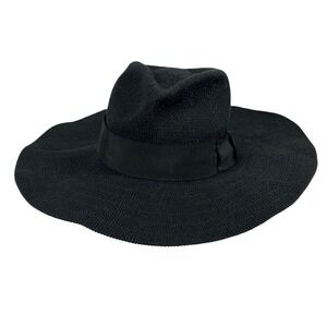 Brixton Wide-Brim Hat‎  Womens Size XS 6 3/4 Black Woven
